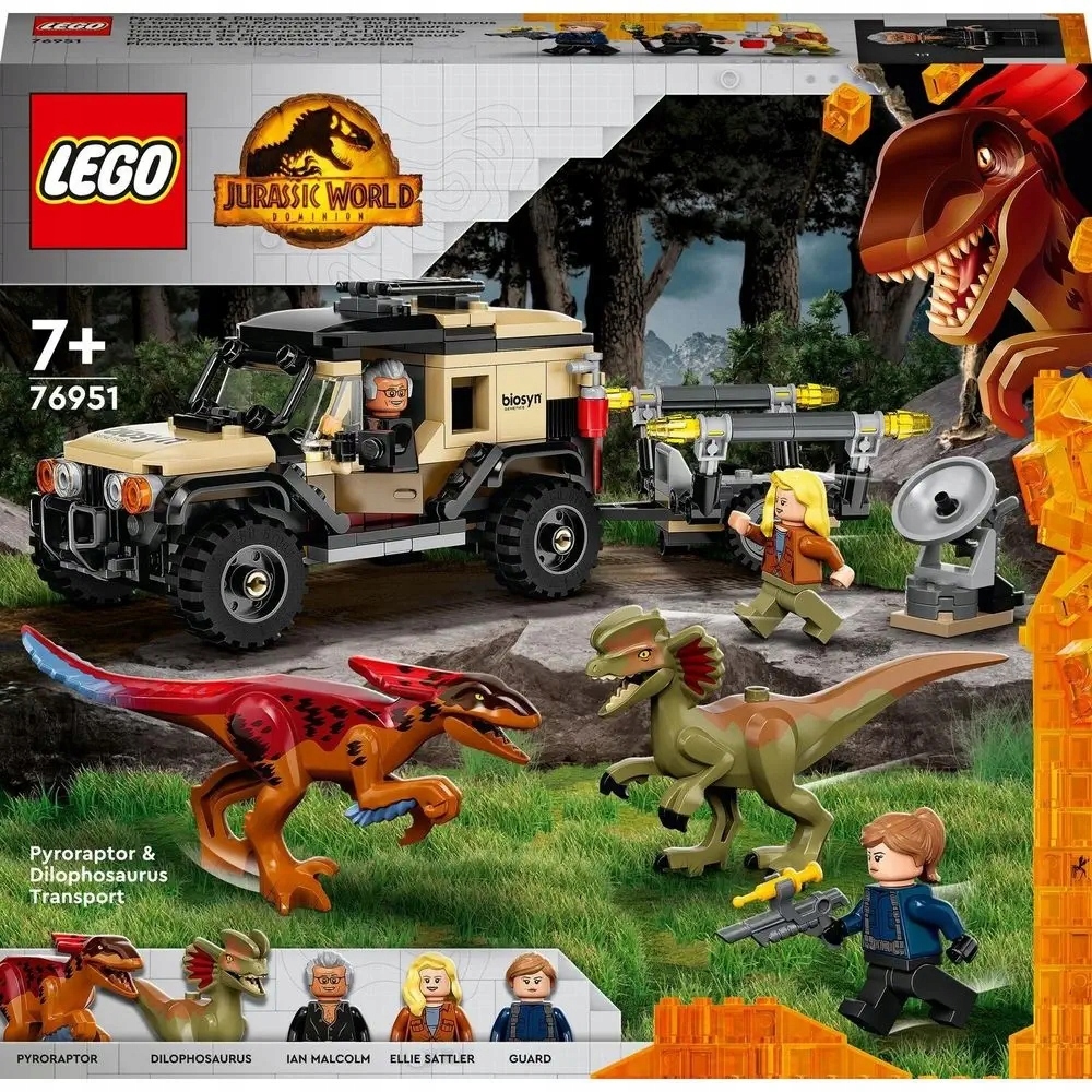 Lego Jurský svět 76951 Přeprava pyroraptora a dilofosaura