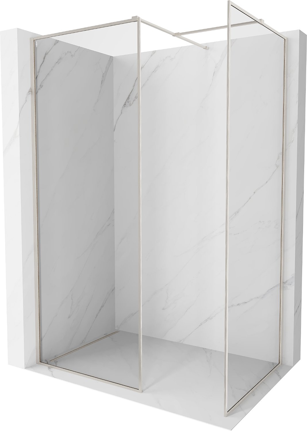 Mexen Kioto-f Ścianka Prysznicowa Walk-in Ramka 105x90 Nikiel Szczotkowany