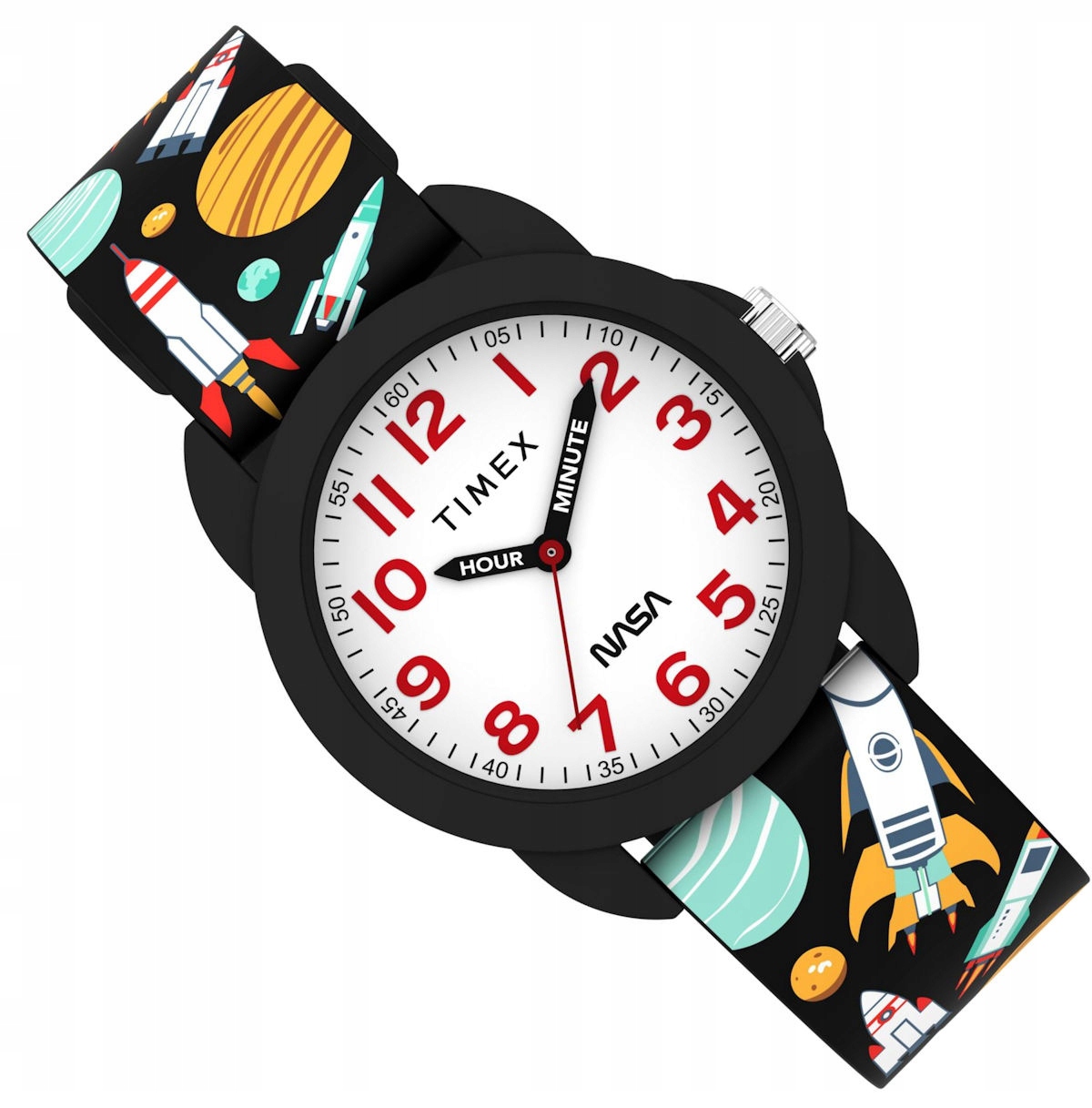 Čitelný Klasický Dětský Timex Náramek Nasa TW2Y59800 Silikonový Řemínek