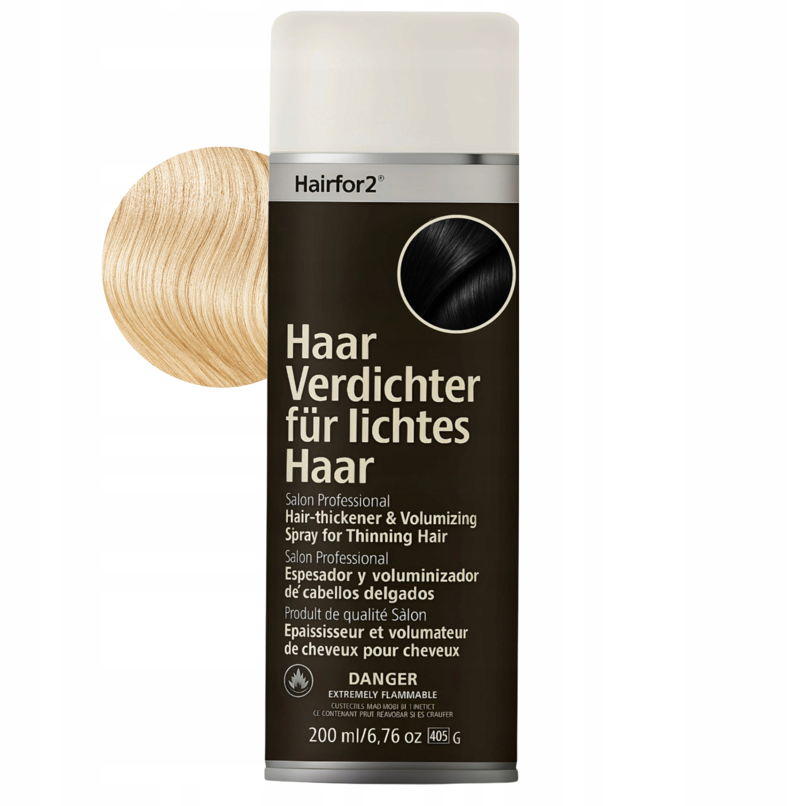 HairFor2 Světlý Blond 200 Ml – Zahušťuje a kryje řídnutí vlasů 200 Ml