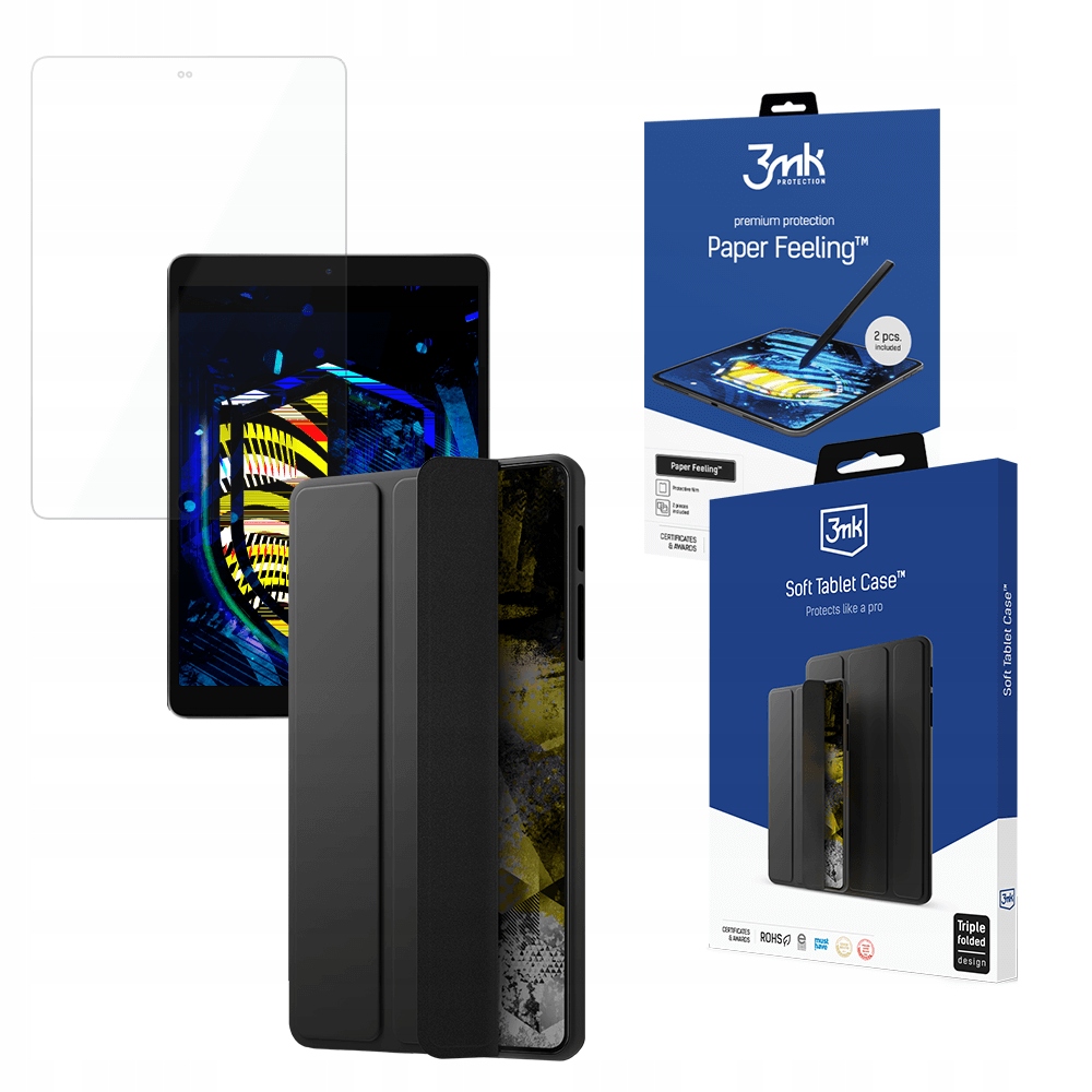 Fólie 3mk Paper Feeling a Pouzdro Soft Tablet Case pro iPad 10.2 (8. 9. generace)