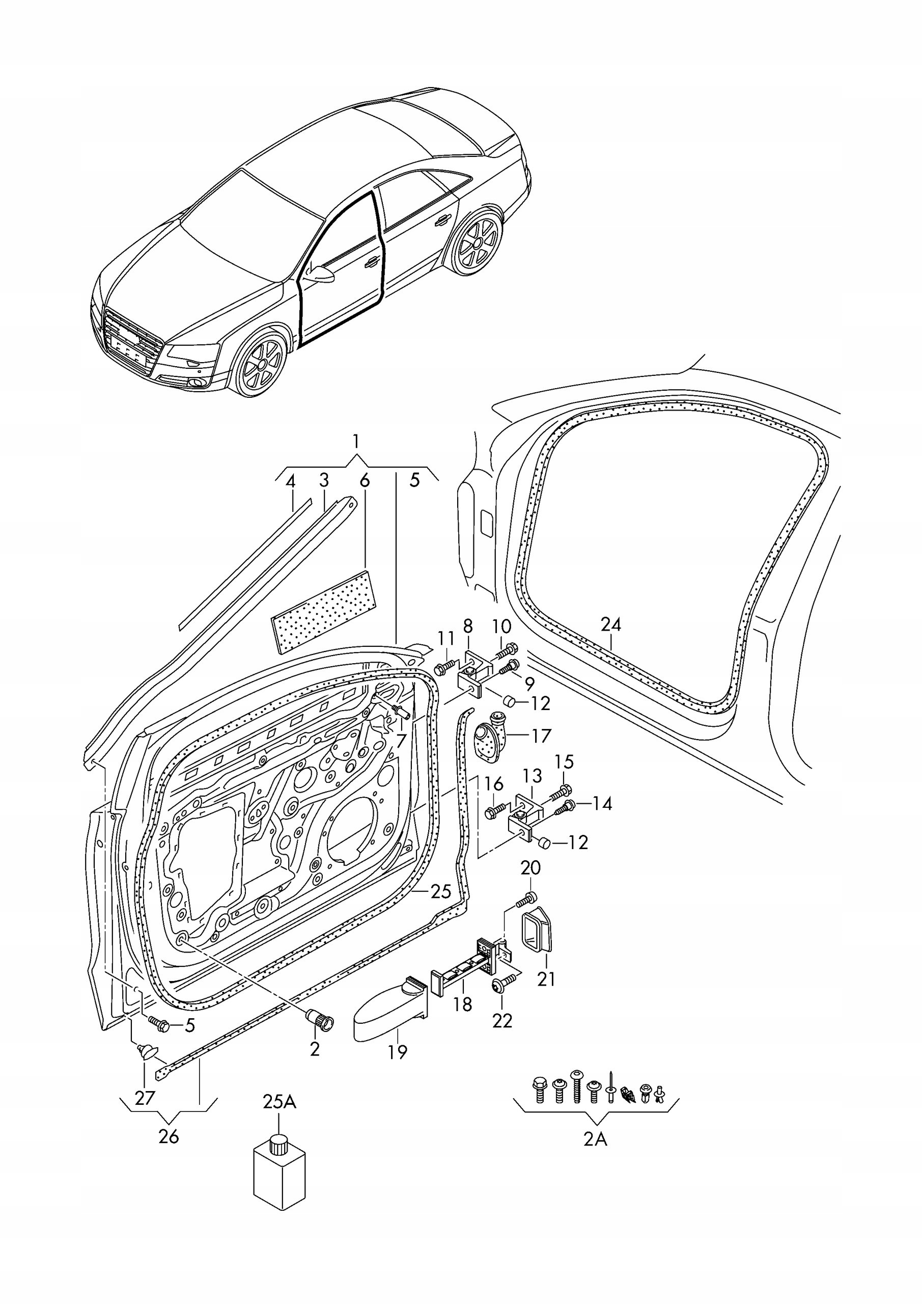 OGRANICZNIK DRZWI PRZÓD L/P AUDI A8 D4 4H0837249D Producent części Audi OE