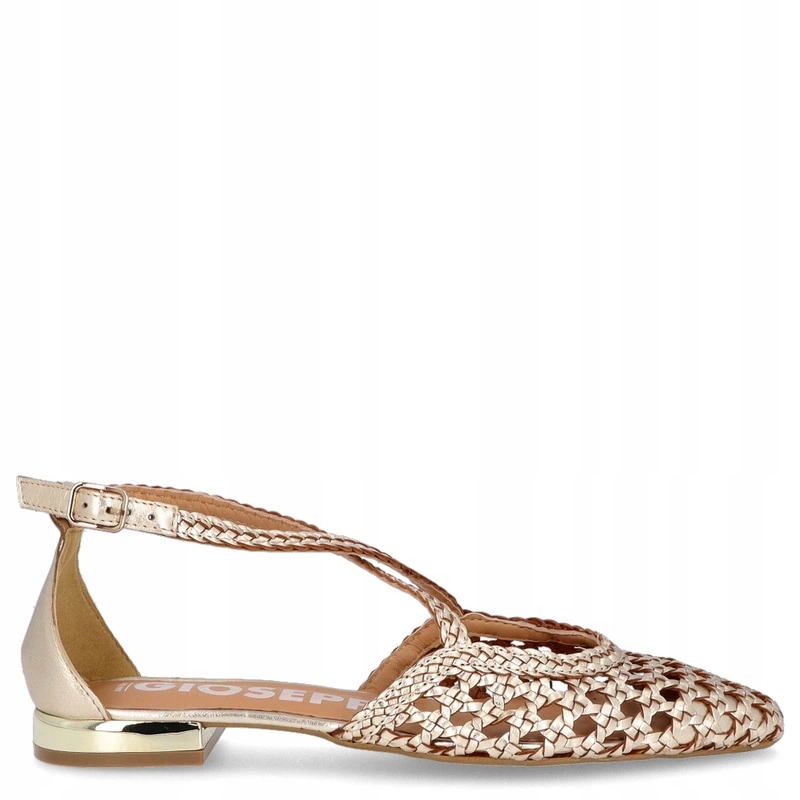 Ażurowe baleriny z paseczkami Gioseppo 71180 Złote 39