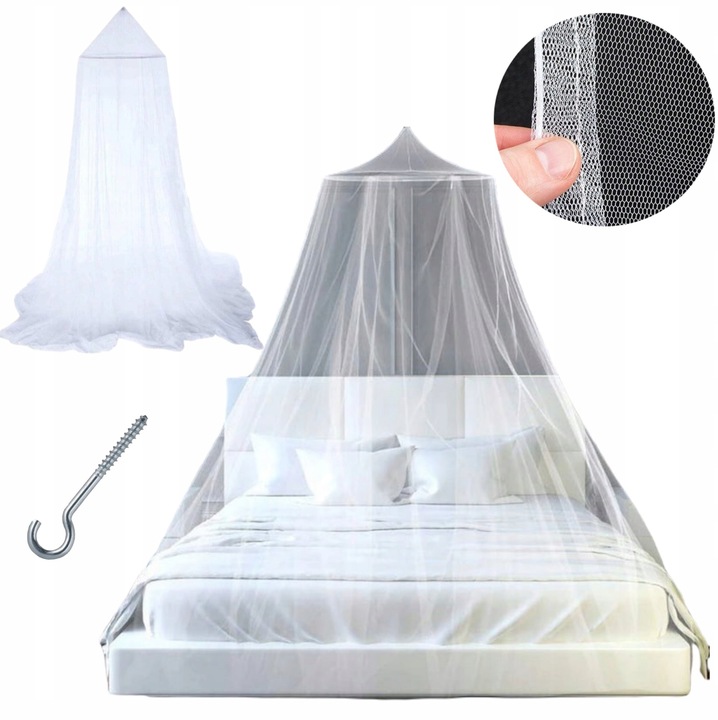 DUŻA MOSKITIERA NAD ŁÓŻKO NA 2 OSOBY 10 METRÓW XXL