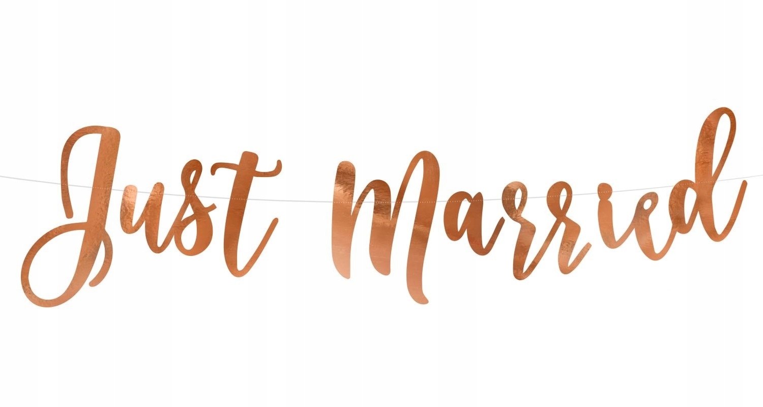 

Baner Ślubny napis Just Married złoty róż 77cm