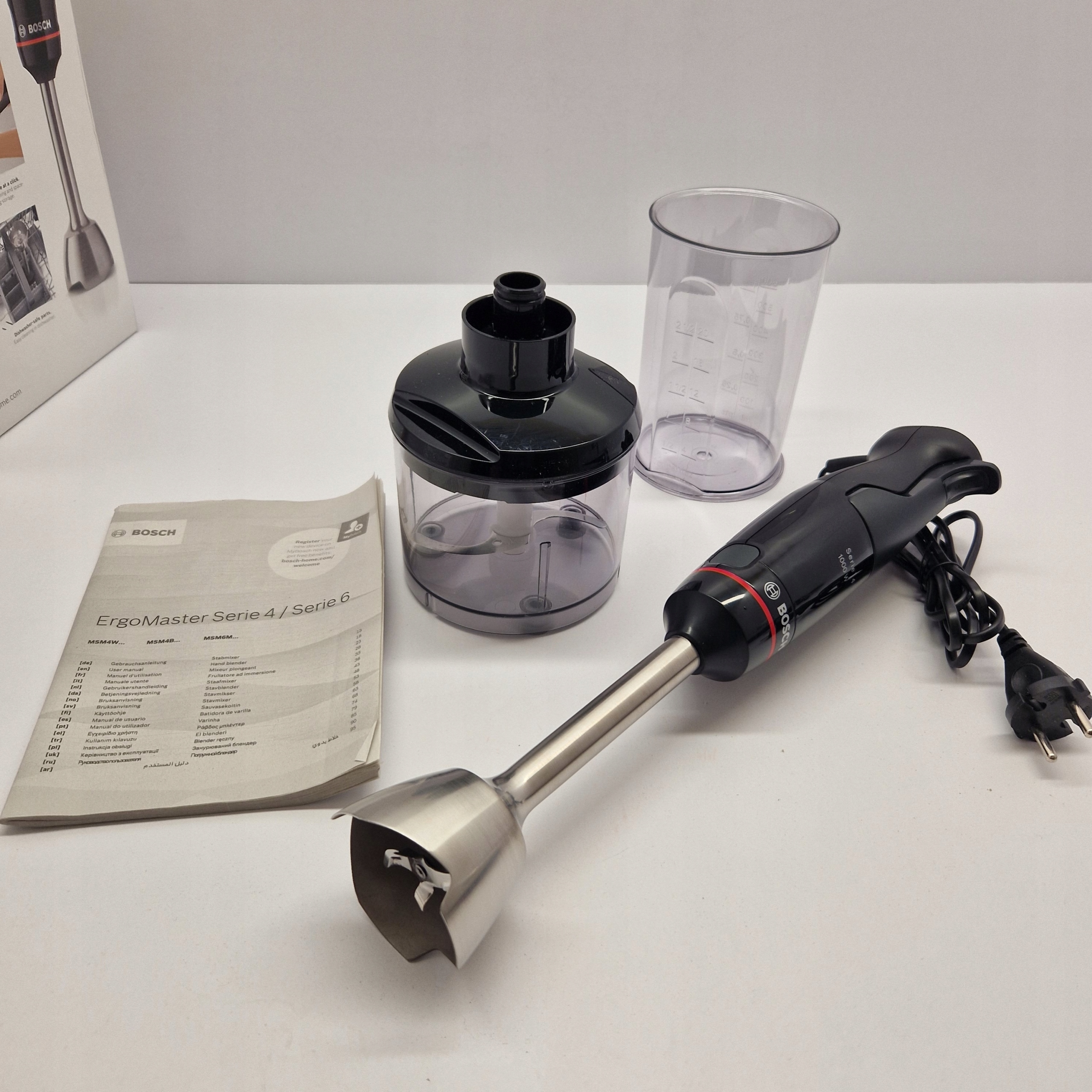 BOSCH Blender Ręczny ErgoMaster Serie 4 1000W Stal Nierdzewna Czarny — miniatura 15
