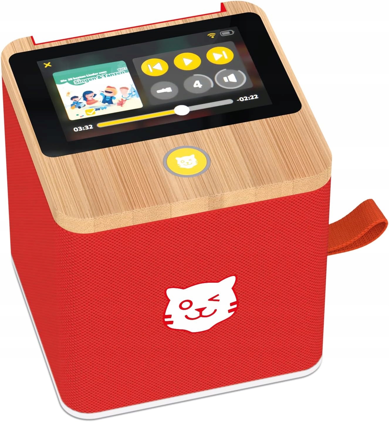 Reproduktor Tigerbox Touch červený 11x11 cm X1D37, reproduktor pro děti Dárek