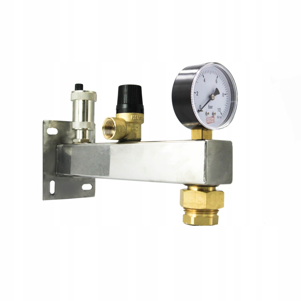 Bezpečnostní Skupina C.o. S Legovaným Ventilem Inox Nerezová Ocel 1,5 Bar