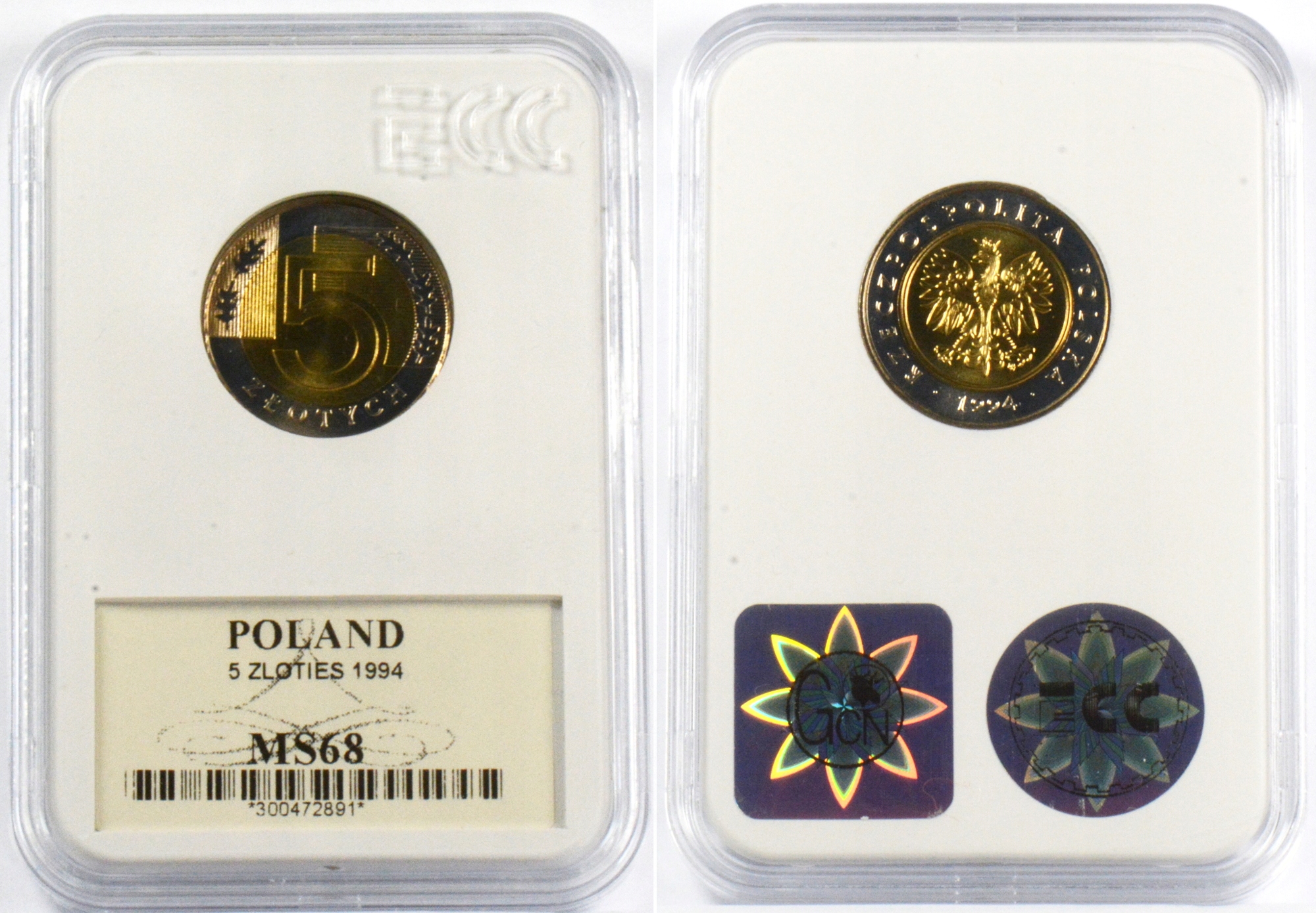 5 ZŁOTYCH 1994 MS68 17.03