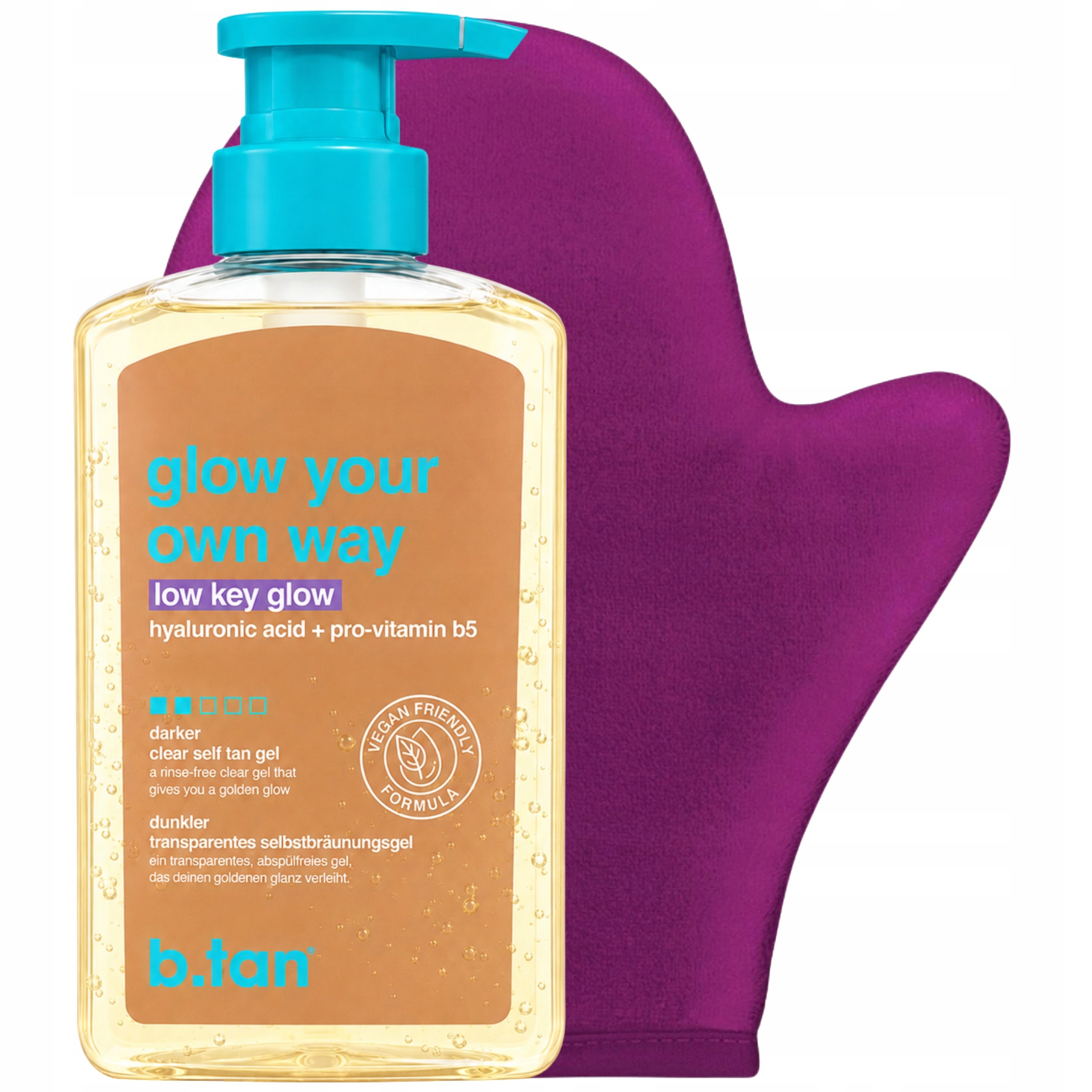 Żel samoopalający B.tan Glow your own way low key glow Rękawica