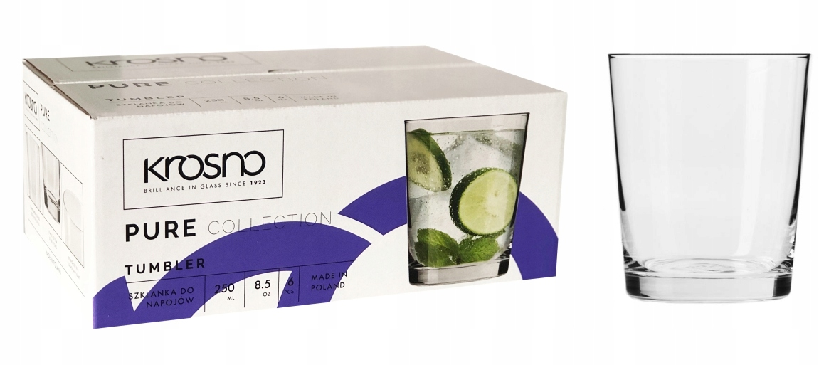 

Niskie Szklanki Do Soków Wody Pure Krosno 6x 250ml