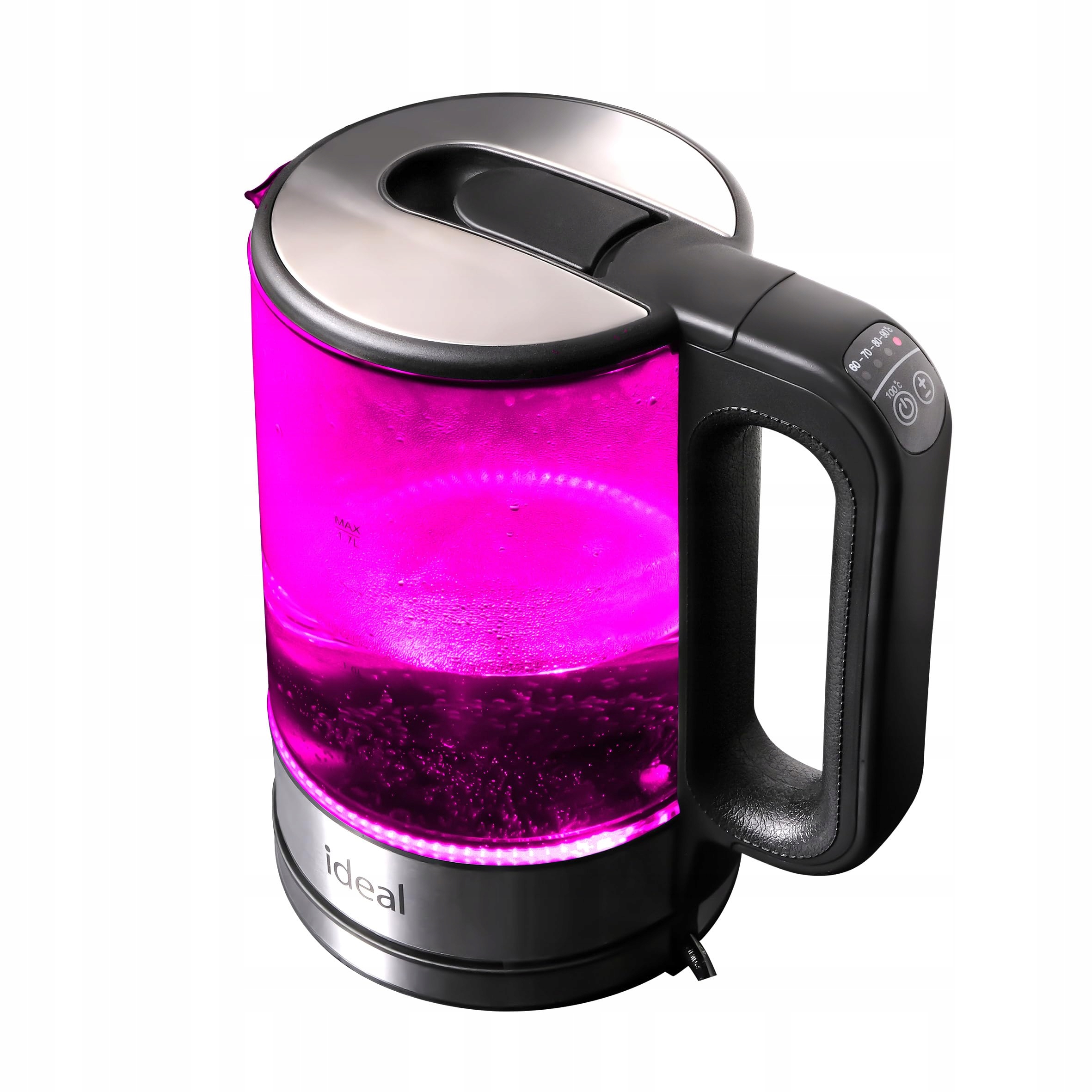 ELDOM Czajnik Szklany z Regulacją Temperatury 1,7L 2200W LED Filtr Kalku — miniatura 3