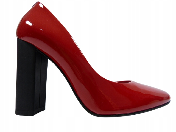 červené dámské kožené lodičky na podpatku Sala 37, pohodlné a klasické