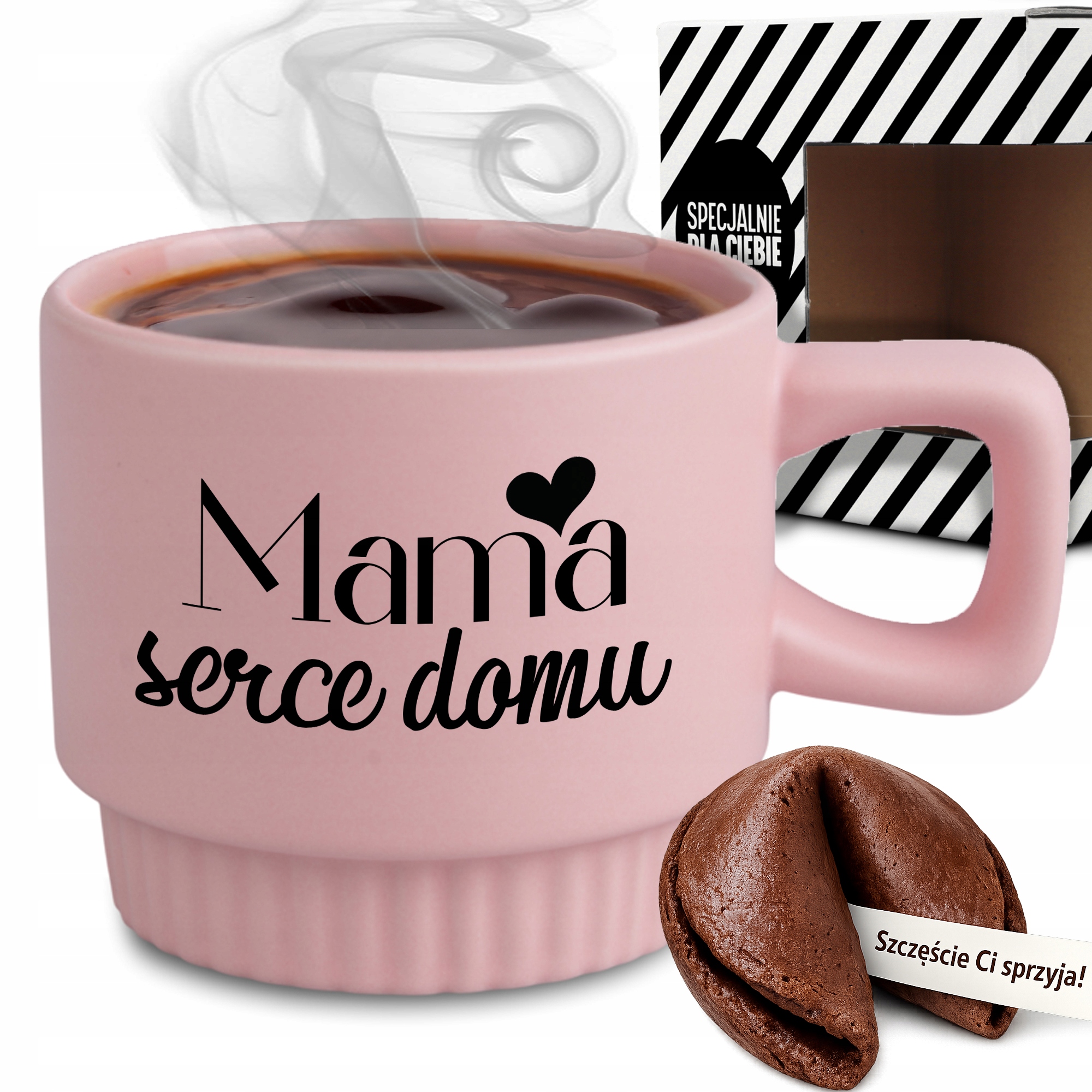 Hrnček Ryhovaný Ružový Koláčik Darček Pre Mamičku Deň Matiek Srdce Domu Mama
