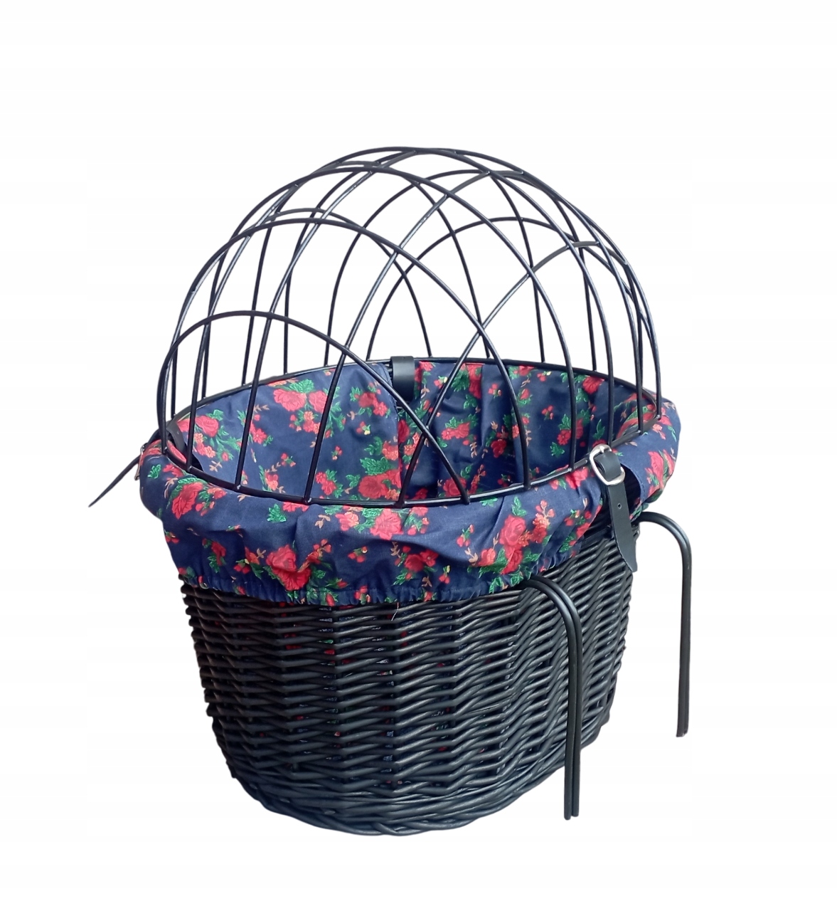 Koszyk wiklinowy na Rower z wkładem i poduszką Transporter dla Psa do 10kg