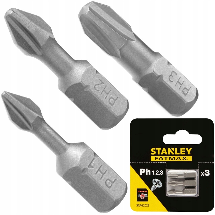 

Stanley STA62023 Bity Końcówki Wkrętarskie Philips