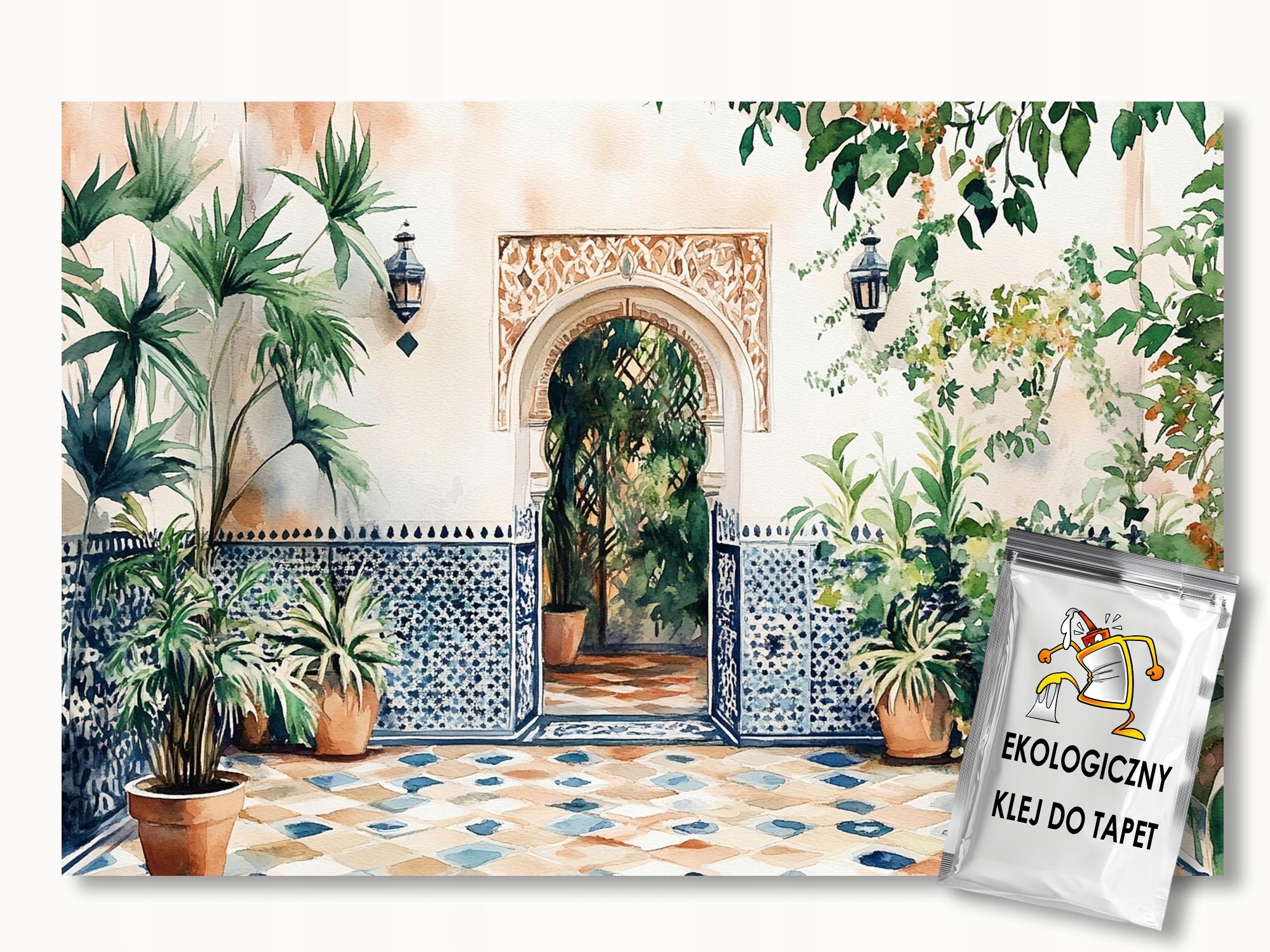 Fototapeta Flizelina Španělsko Maroko Patio Mozaika Azulejo 200x140 155g