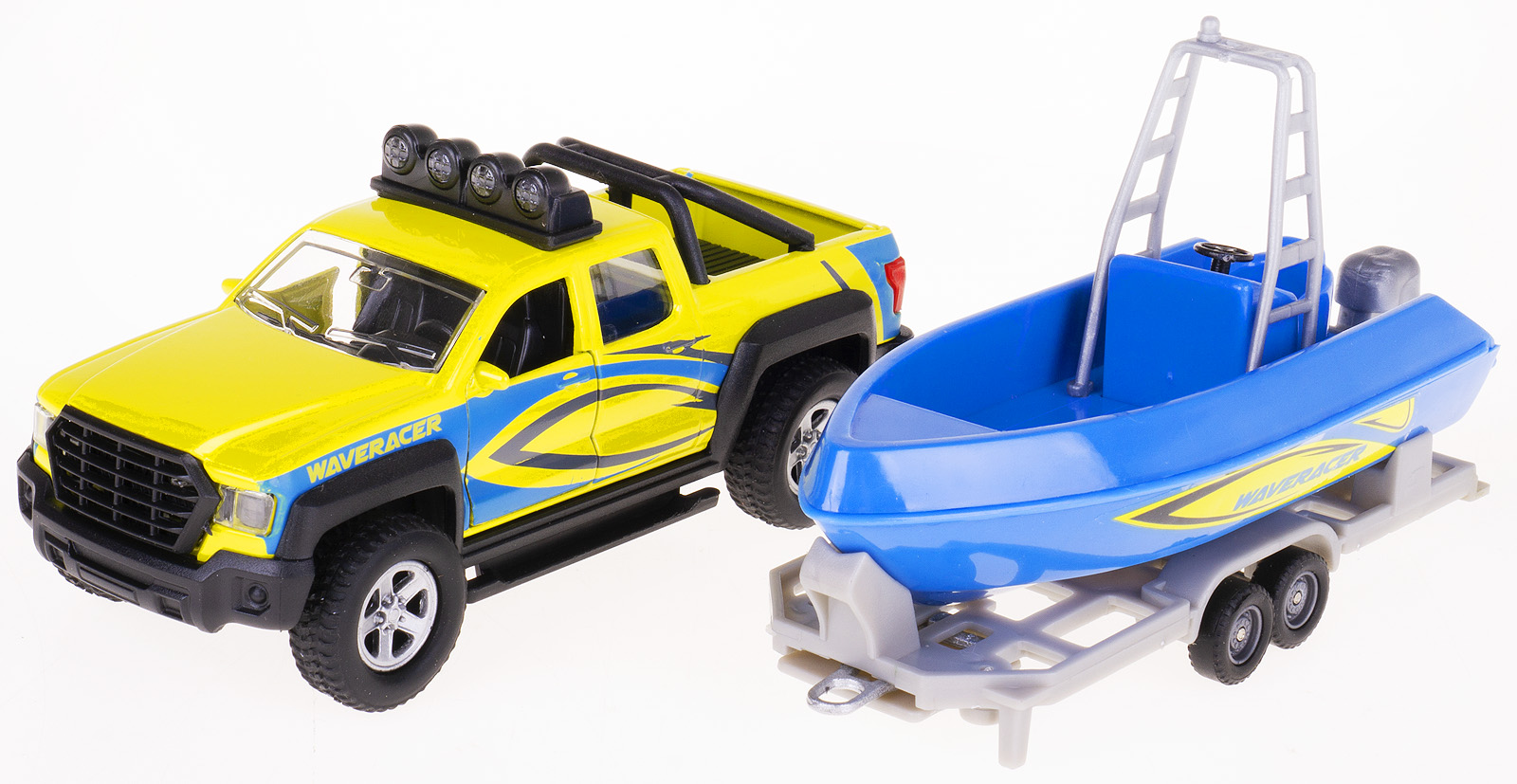 AUTO PICK-UP METAL NAPĘD ŚWIATŁO/DŹWIĘK Z ŁODZIĄ Model PICK UP