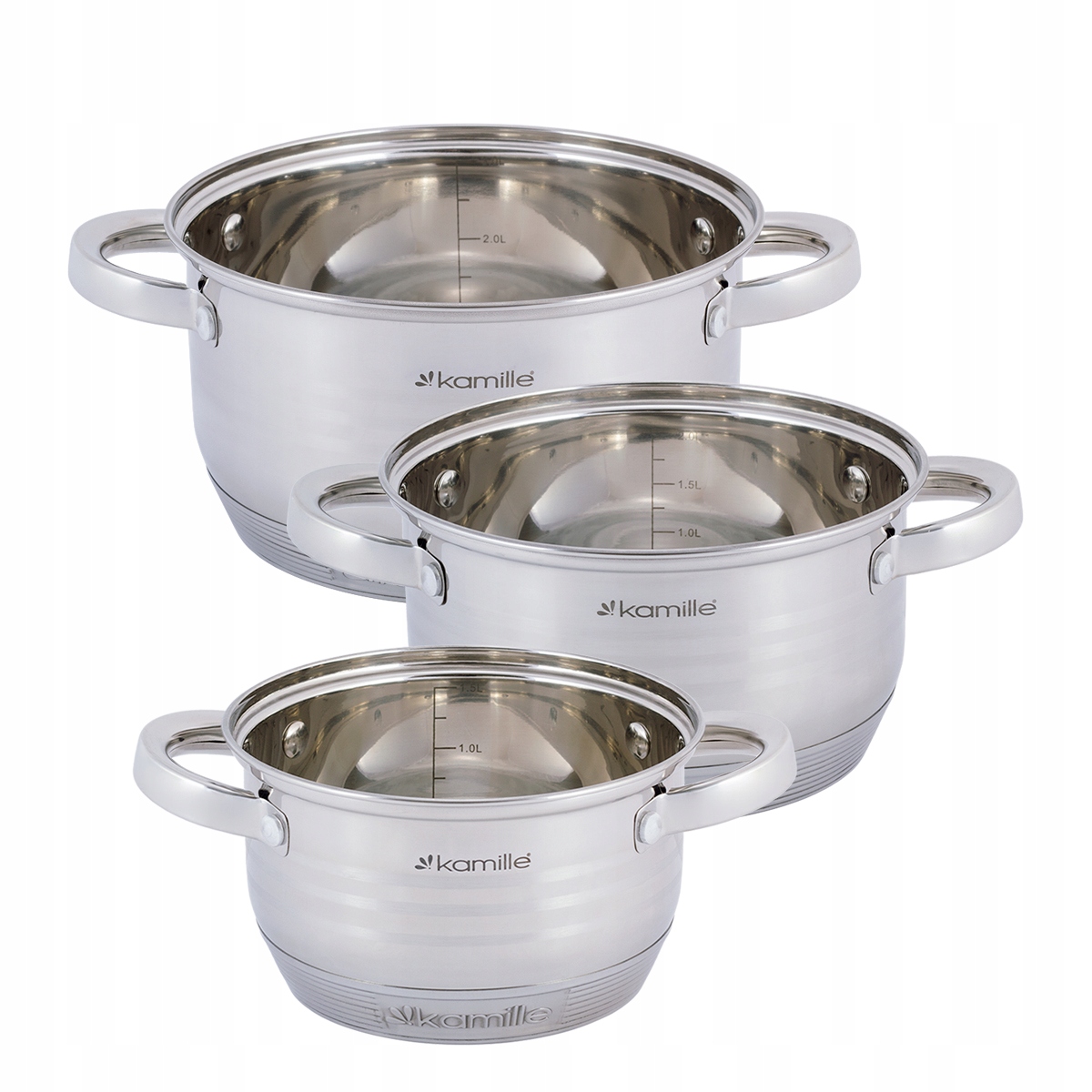 KOMPLET ZESTAW GARNKÓW Z POKRYWKĄ STAL 6 el. 1.5L, 2.0L, 3.0L Liczba elementów w zestawie 6