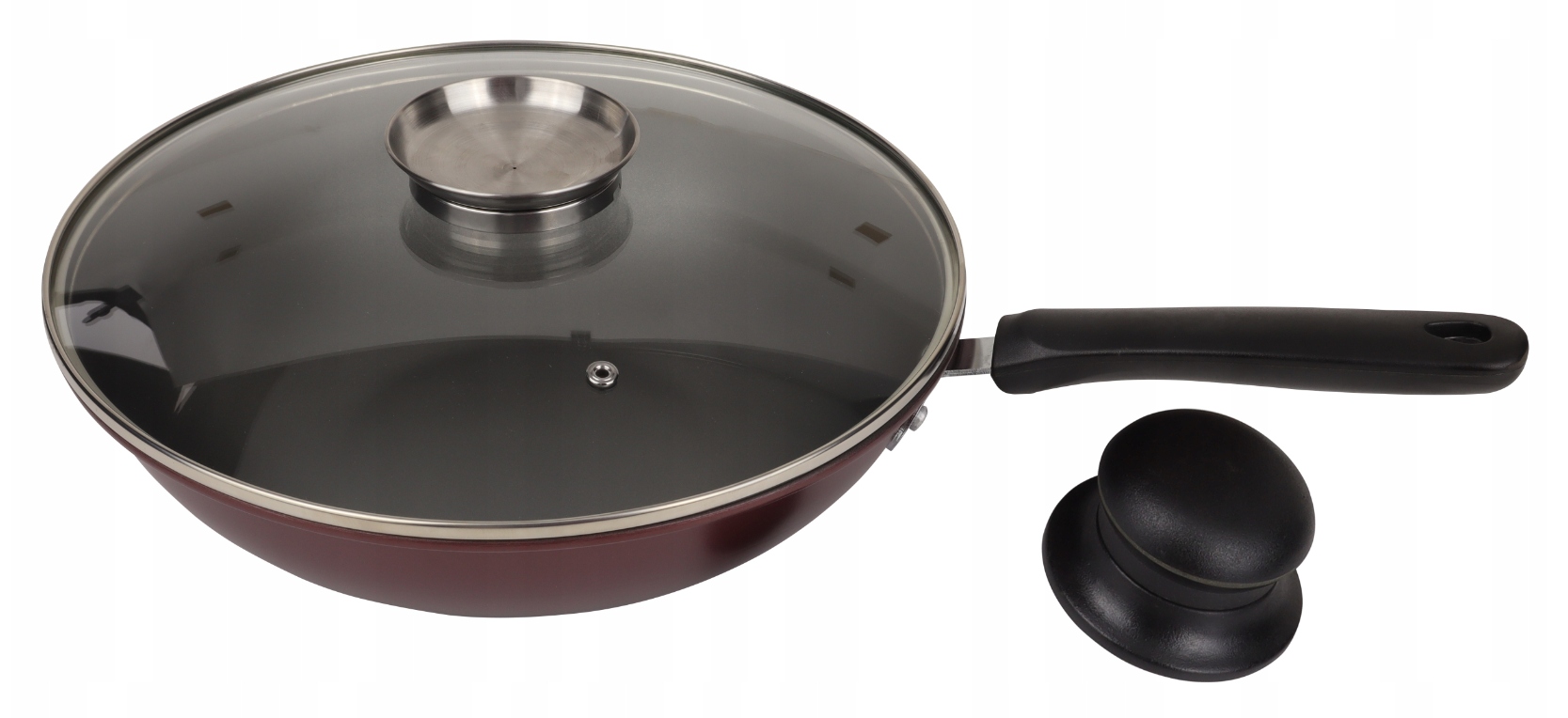 WOK PATELNIA z powłoką marmurową 32 cm indukcja + GRATIS gałka
