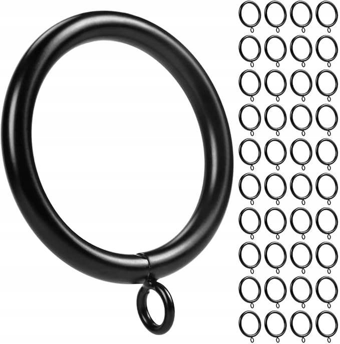 Kolečka na záclony kovová 44 mm, barva černá, sada 41 ks