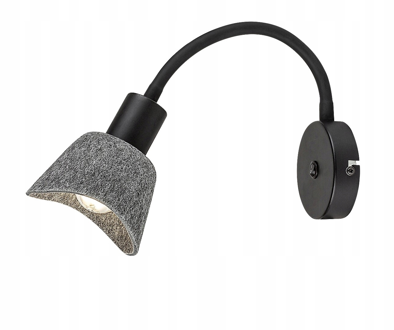 Nástěnné svítidlo na čtení černé, plstěné, popelavé, 25 cm Rabalux
