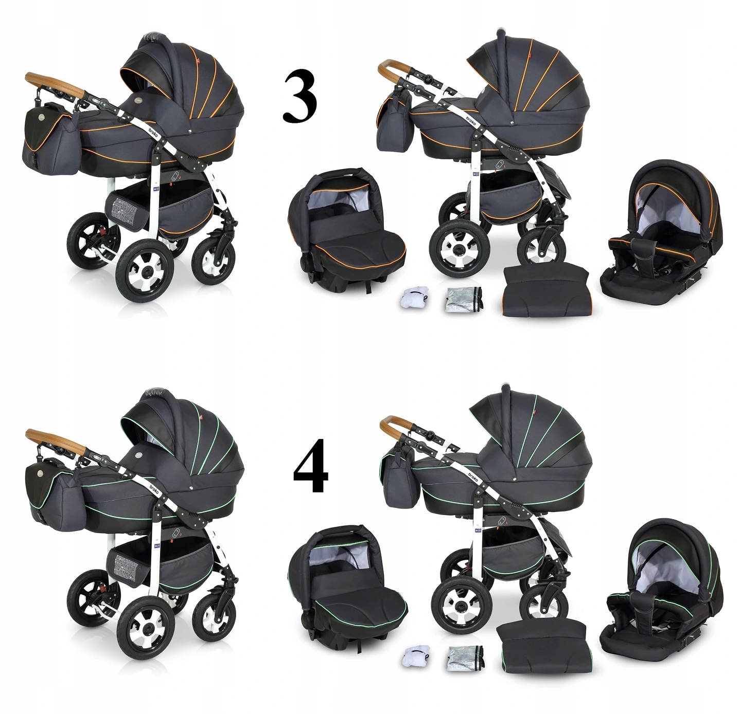 WÓZEK DZIECIĘCY VERDI BROKO 3W1+TORBA + AKCESORIA EAN (GTIN) 5908217910257