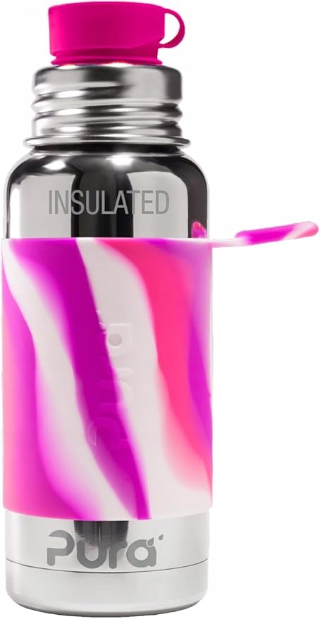 Pura Kiki termoska lahev na pití Termoláhev Sport 475 ml Růžová Swirl s pítkem