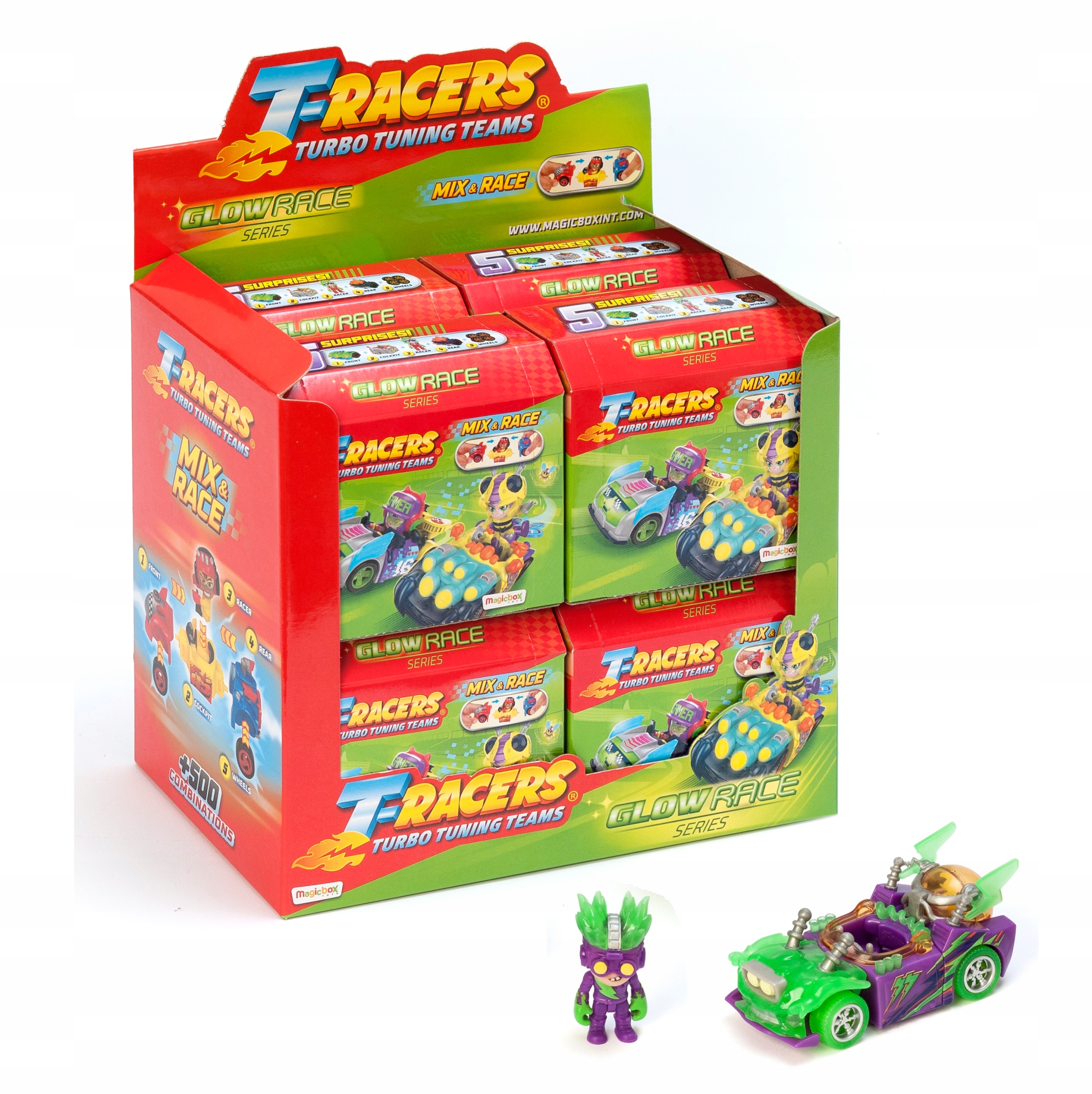 

T-racers Glow Race Seria 4 Autko Z Figurką Box 8