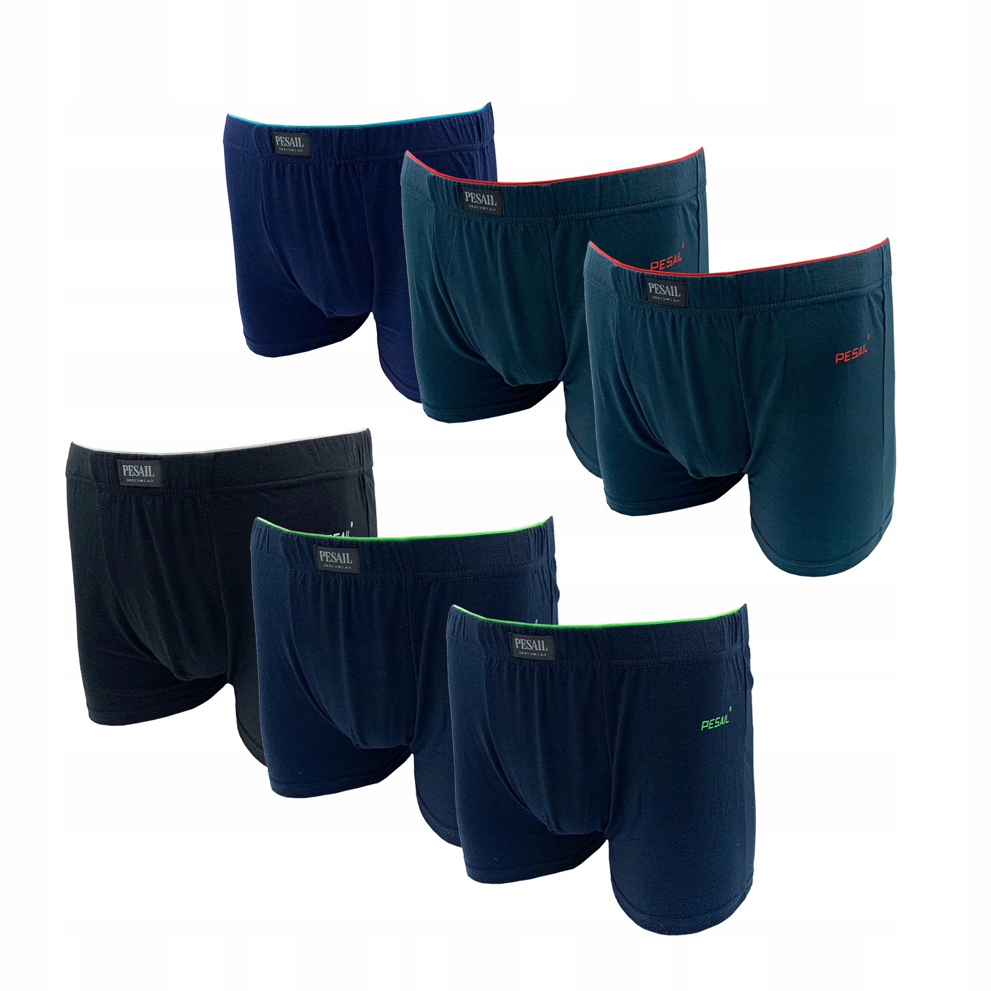 

6x Bokserki Męskie Bawełniane Pesail Roz XL