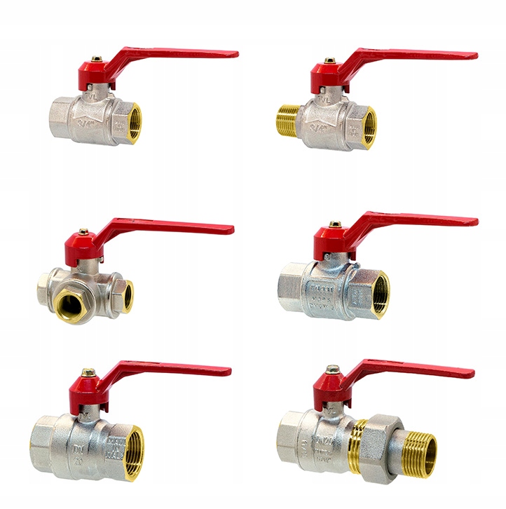 Rączka zaworu dł. 84 mm czerwona alumin. Rodzaj kulowy