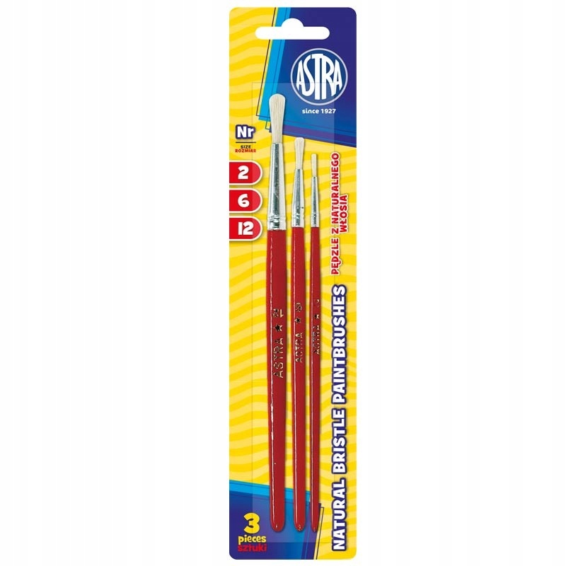 ZESTAW PĘDZLE PĘDZLI DO MALOWANIA 3 SZT