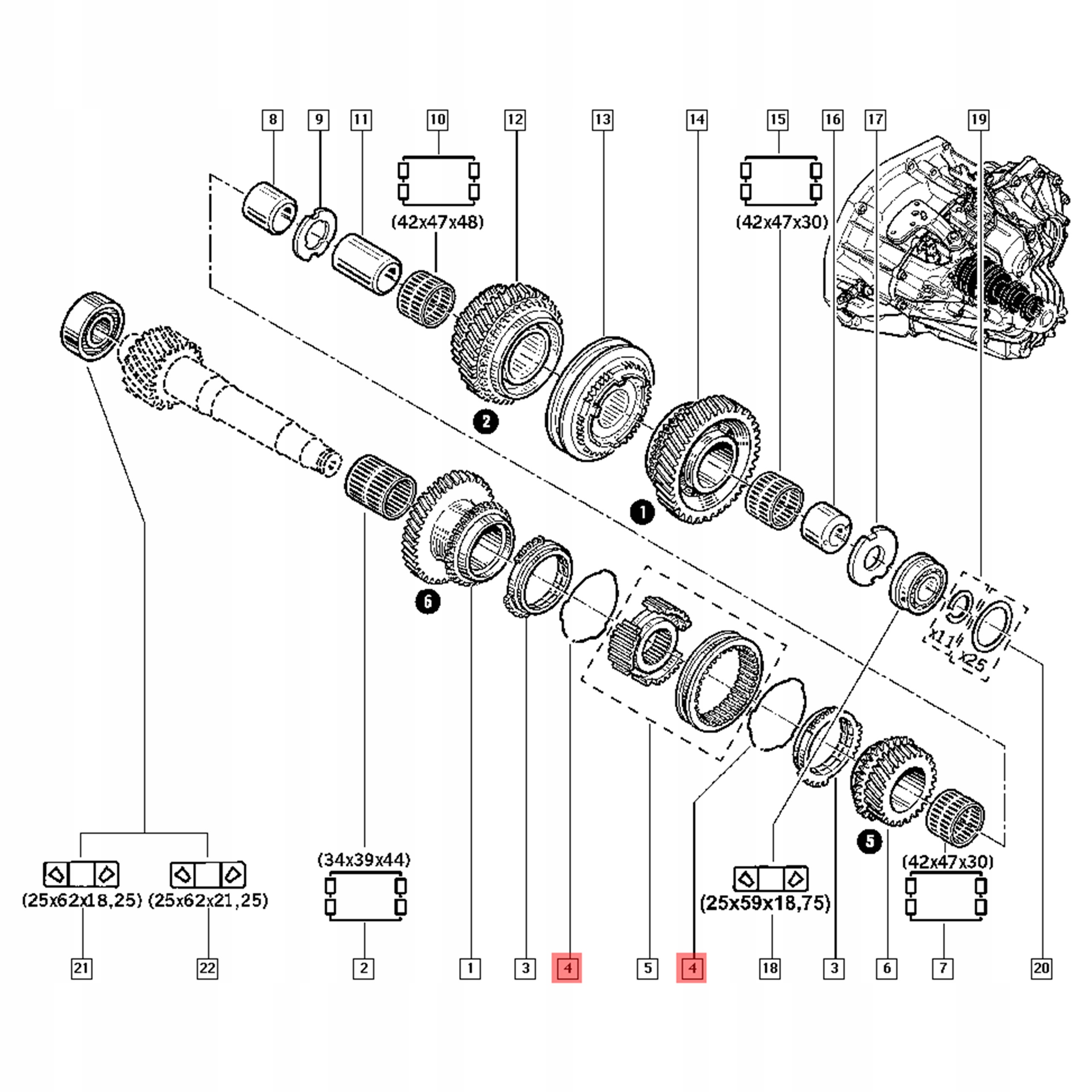 Sprężyna synchronizatora Renault 5 6 bieg ORYGINALNE zabezpieczenie Rodzaj skrzyni Manualna
