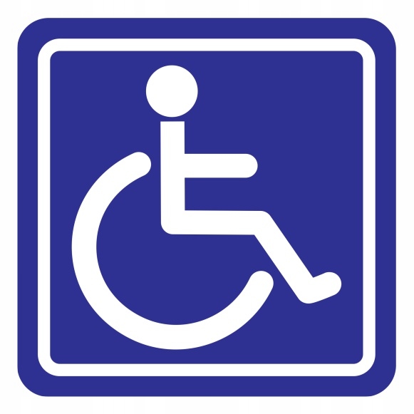 Naklejka Symbol osoby niepełnosprawnej inwalida wózek samochód 7x7 cm A282
