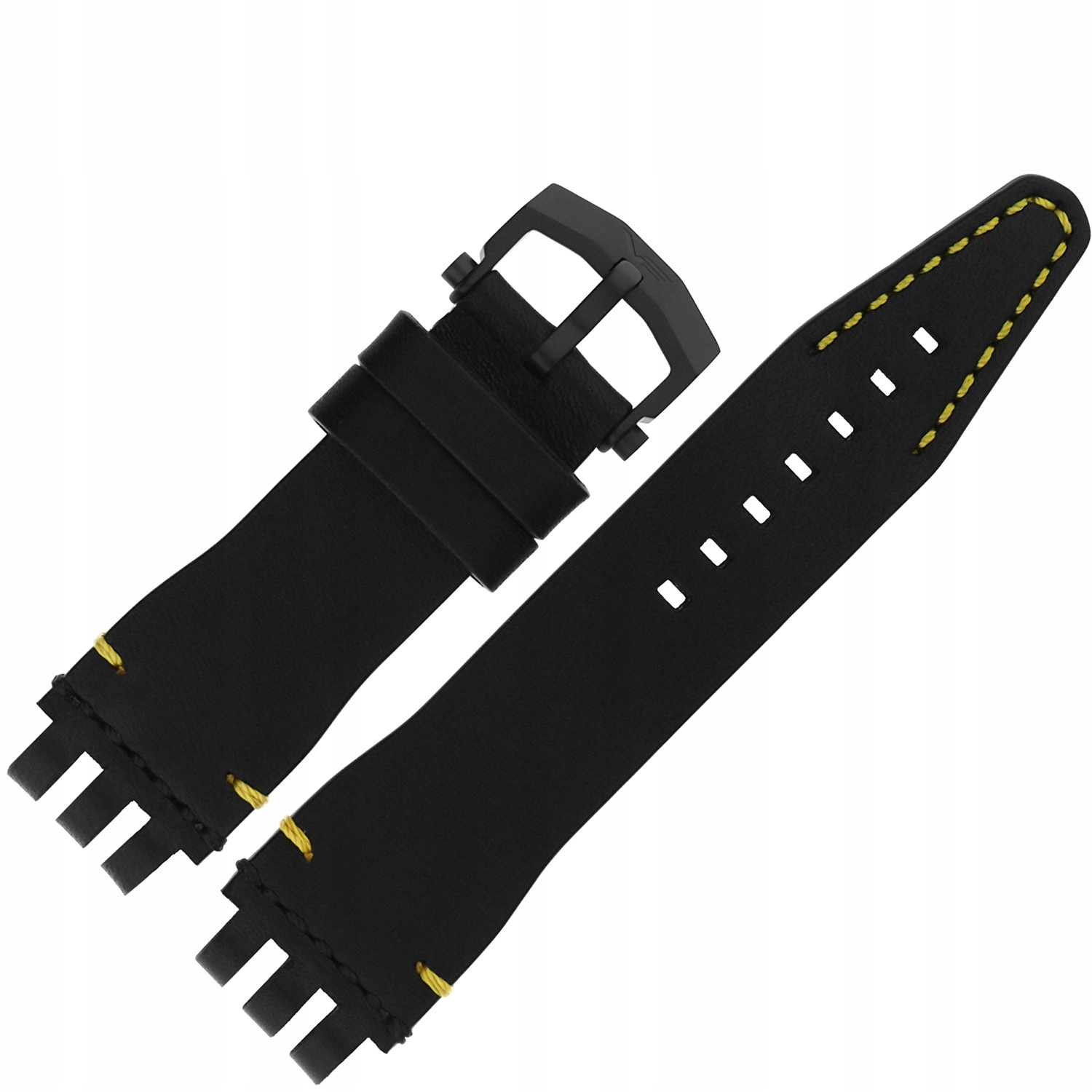 Pásek Energia 3 Kůže (C719) černý se žlutou p. černou kl.