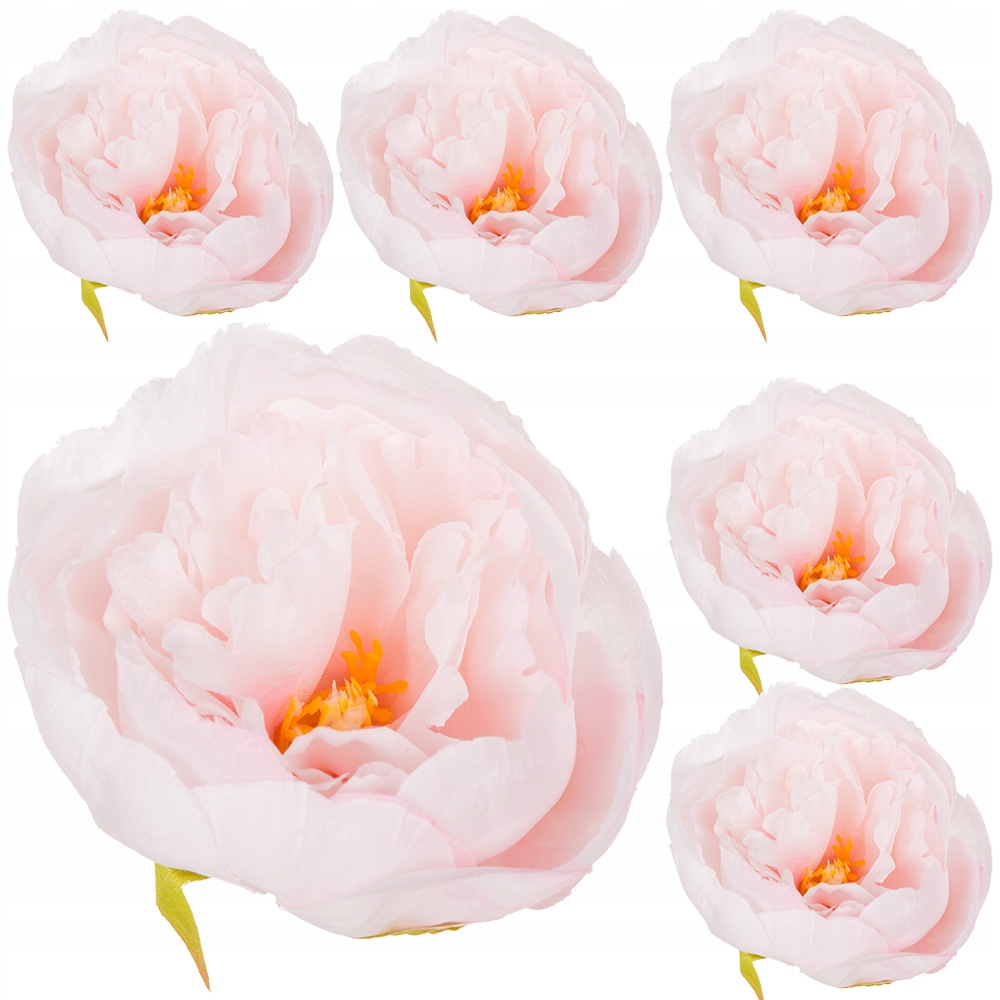 

Peonie Kwiaty Sztuczne Główki Pudrowy Róż 6szt