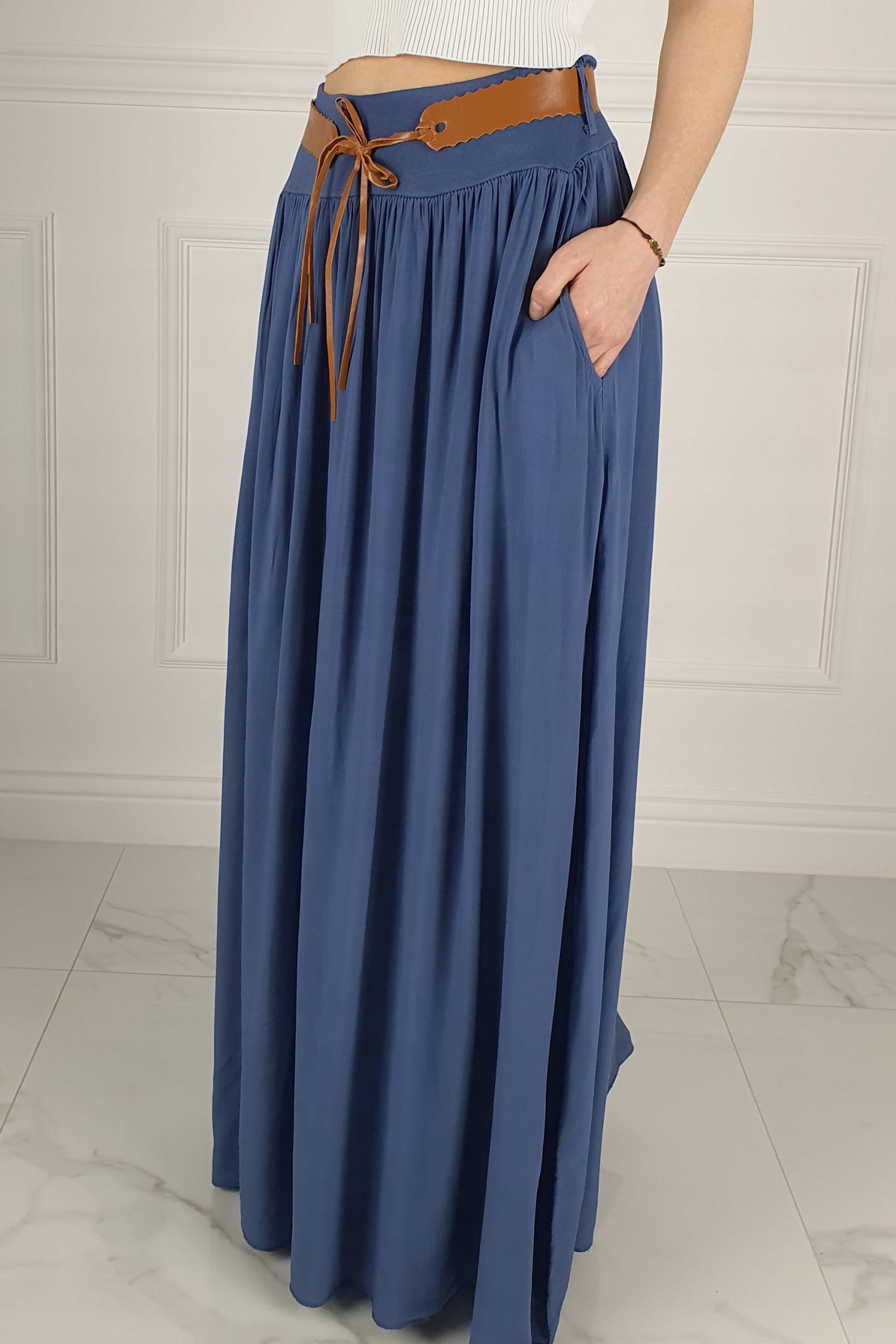 ZWIEWNA DŁUGA SPÓDNICA MAXI DO KOSTEK BOHO DAMSKA Długość maxi