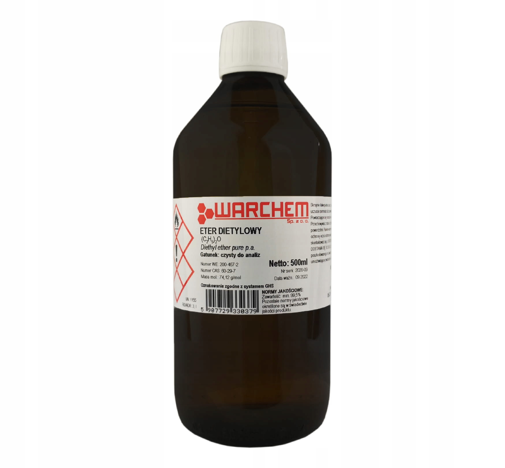 

Eter Dietylowy czysty do analiz 500ml