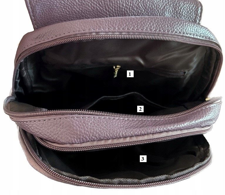 PLECAK DAMSKI SKÓRZANY DO SZKOŁY PRACY VINTAGE Wzór dominujący bez wzoru