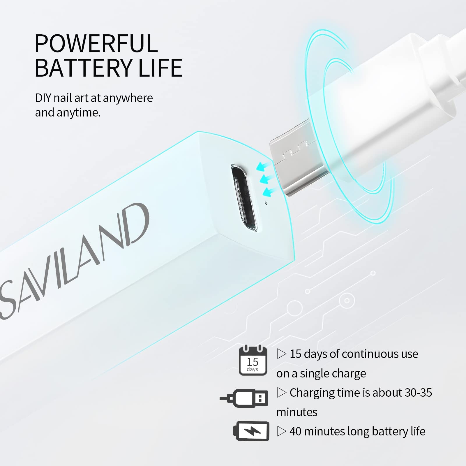 SAVILAND Mini Lampa UV LED Do Paznokci Ochrona Skóry Przenośna Dla Kobiet — miniatura 5