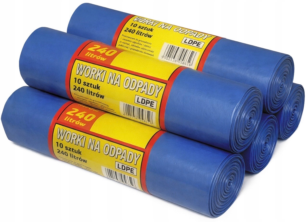 Levně Sáčky Na Odpadky Papír Makulatura Modré 240L x 50 Kusů