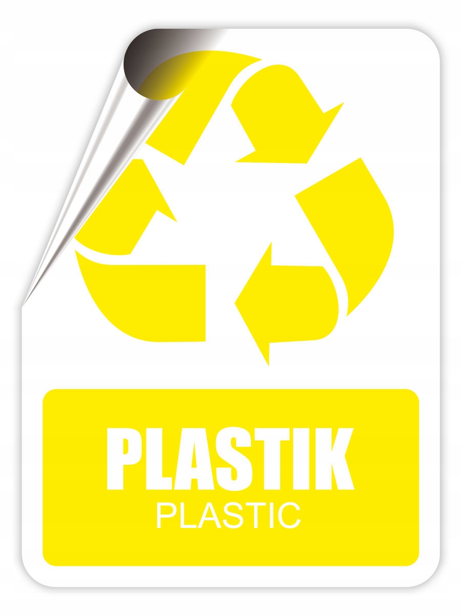 

Naklejka Segregacja śmieci Plastik plastic Duża
