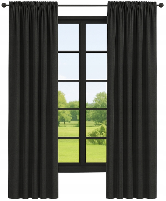Velurové záclony 140x240 hotové záclony Velur na žabky balkon černé velve