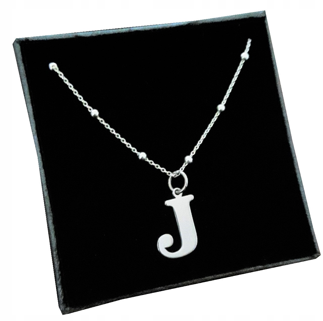 Stříbrný kuličkový řetízek s velkým písmenem J SR925