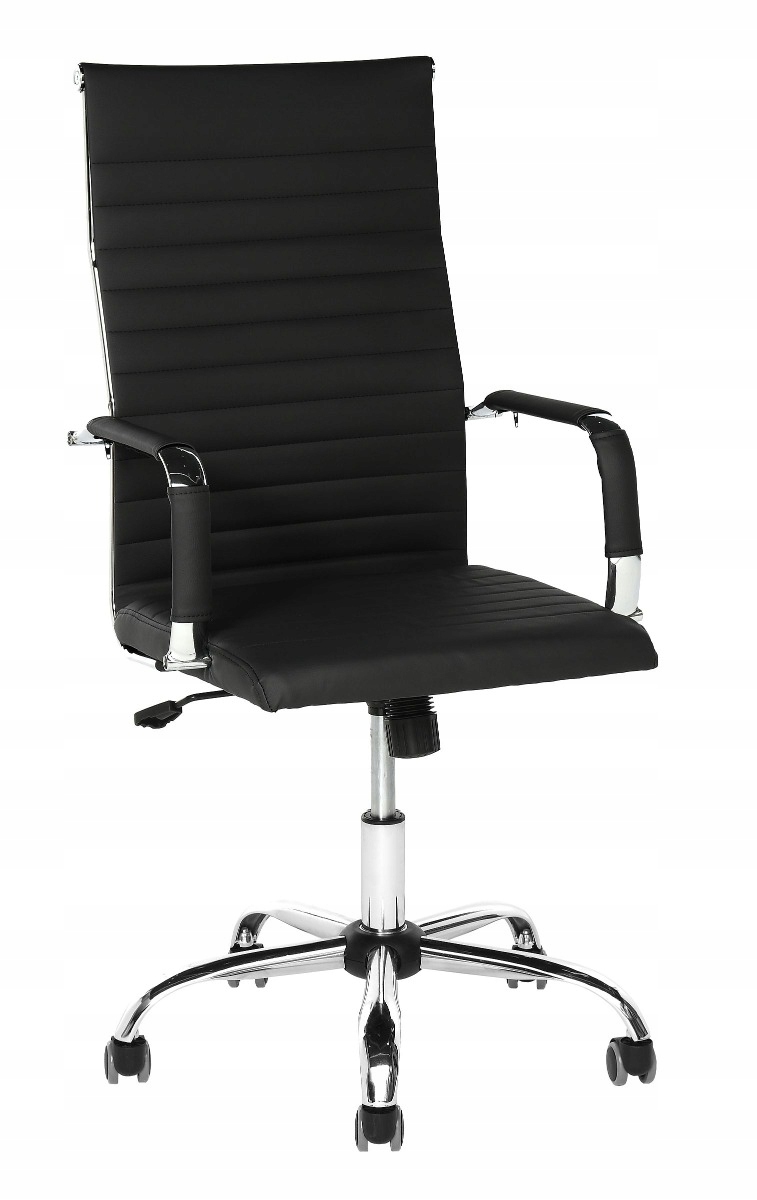 Elegantná kožená Pu kancelárska stolička s chrómovanou základňou Office Chair