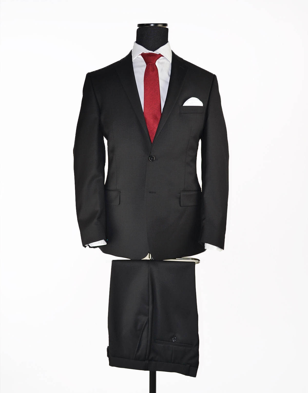 Pánský jednořadý oblek černý 70% vlna Regular 188/100/86