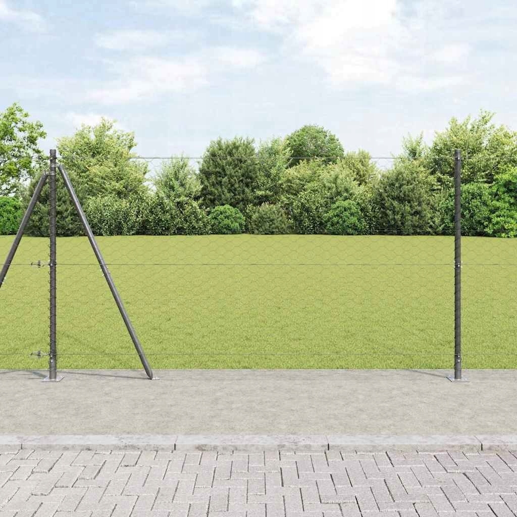 Plotový set Šedý 25 x 1,2 m Ocel
