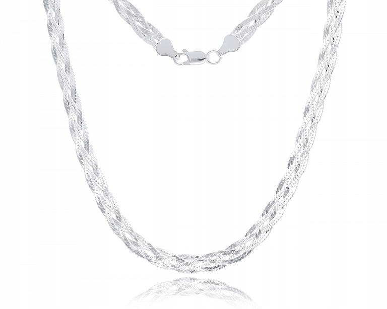 

Łańcuszek srebrny damski warkocz szeroki pr.925