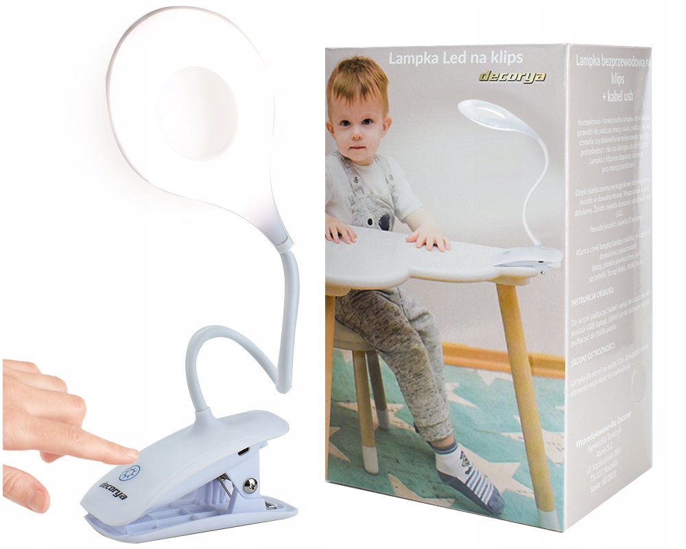 

Lampka nocna Led ściemniana dotykowa z klipsem