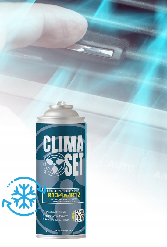 CZYNNIK GAZ CLIMASET 3W1 R134A + 4X GAZ R134A DO KLIMATYZACJI SAMOCHODOWEJ Pojemność butli 2.15 l